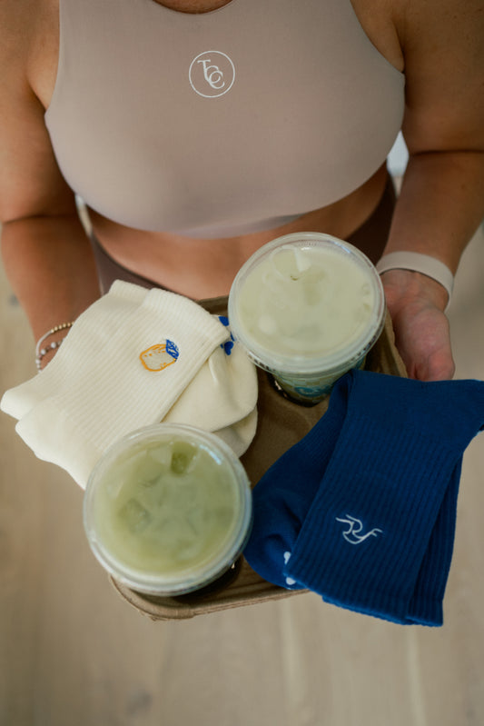 TCC core club wave and lemon grip socks with matcha