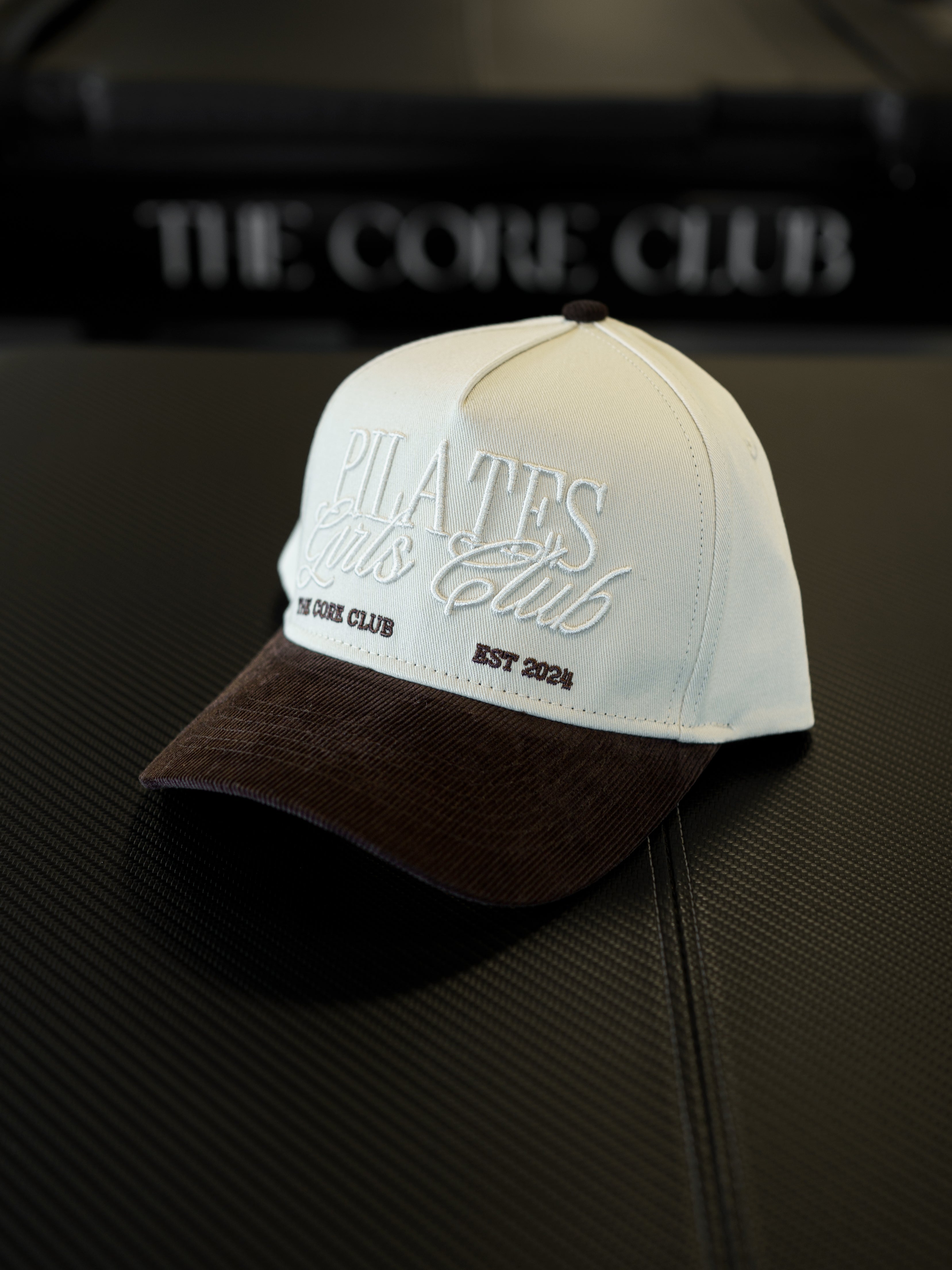 TCC Pilates Girls Club Brown Corduroy Baseball Hat | Pilates Outfit Accessories