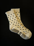 TCC Cream & Black Polka Dot Grip Sock
