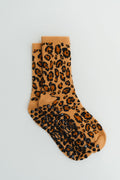 TCC Brown Cheetah Grip Socks