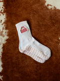 TCC core club Pilates Princess Pink Bow Grippy socks for yoga and barre and pilates