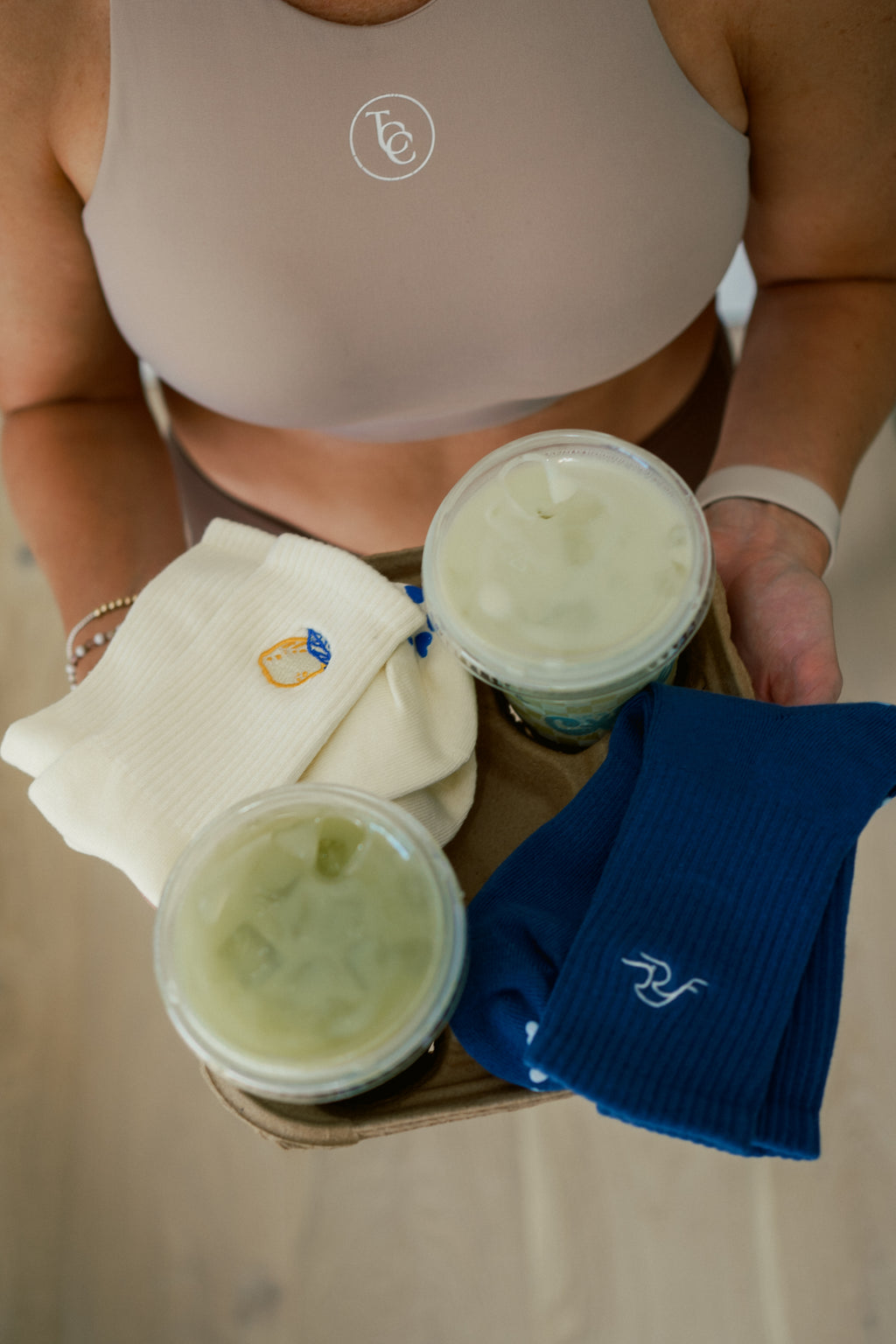 TCC core club wave and lemon grip socks with matcha 