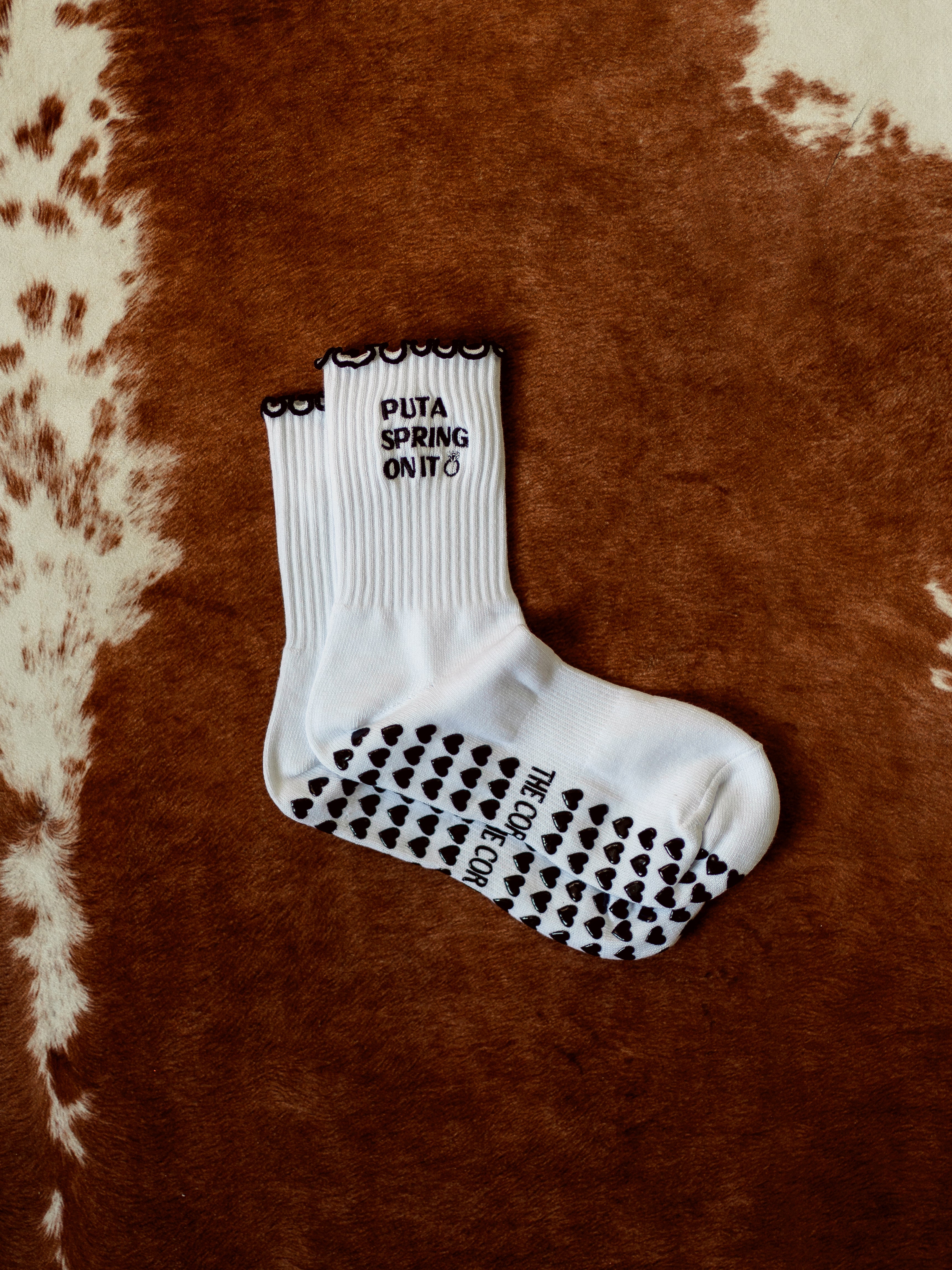 TCC core club Put a Spring on It engagement ring pilates grip socks