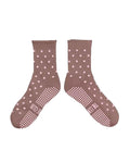TCC Brown & Pink Polka Dot Grip Sock