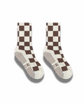 TCC Brown & Beige Checkered Grip Sock